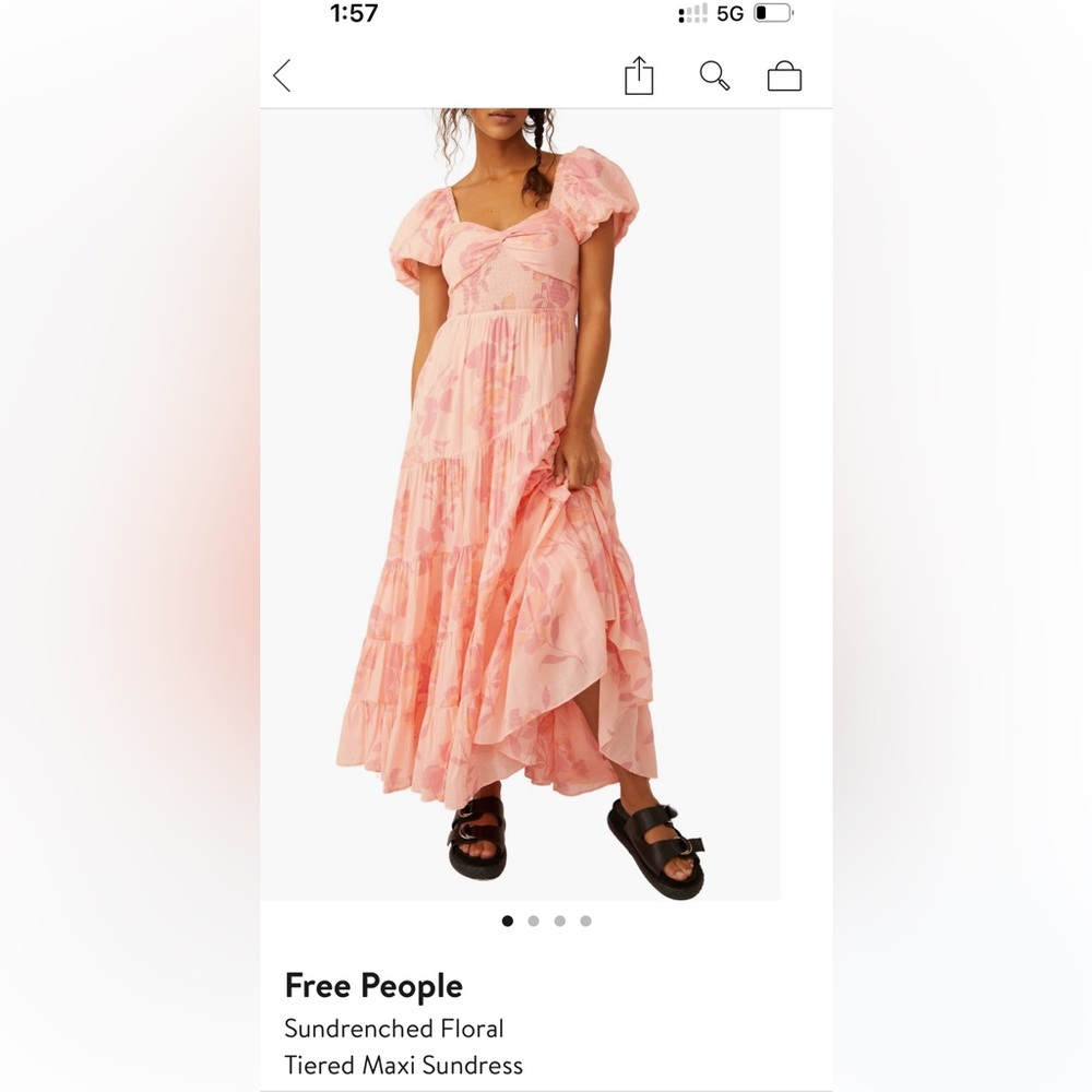 Free people pink floral dress - sundrenched floral tiered maxi dress